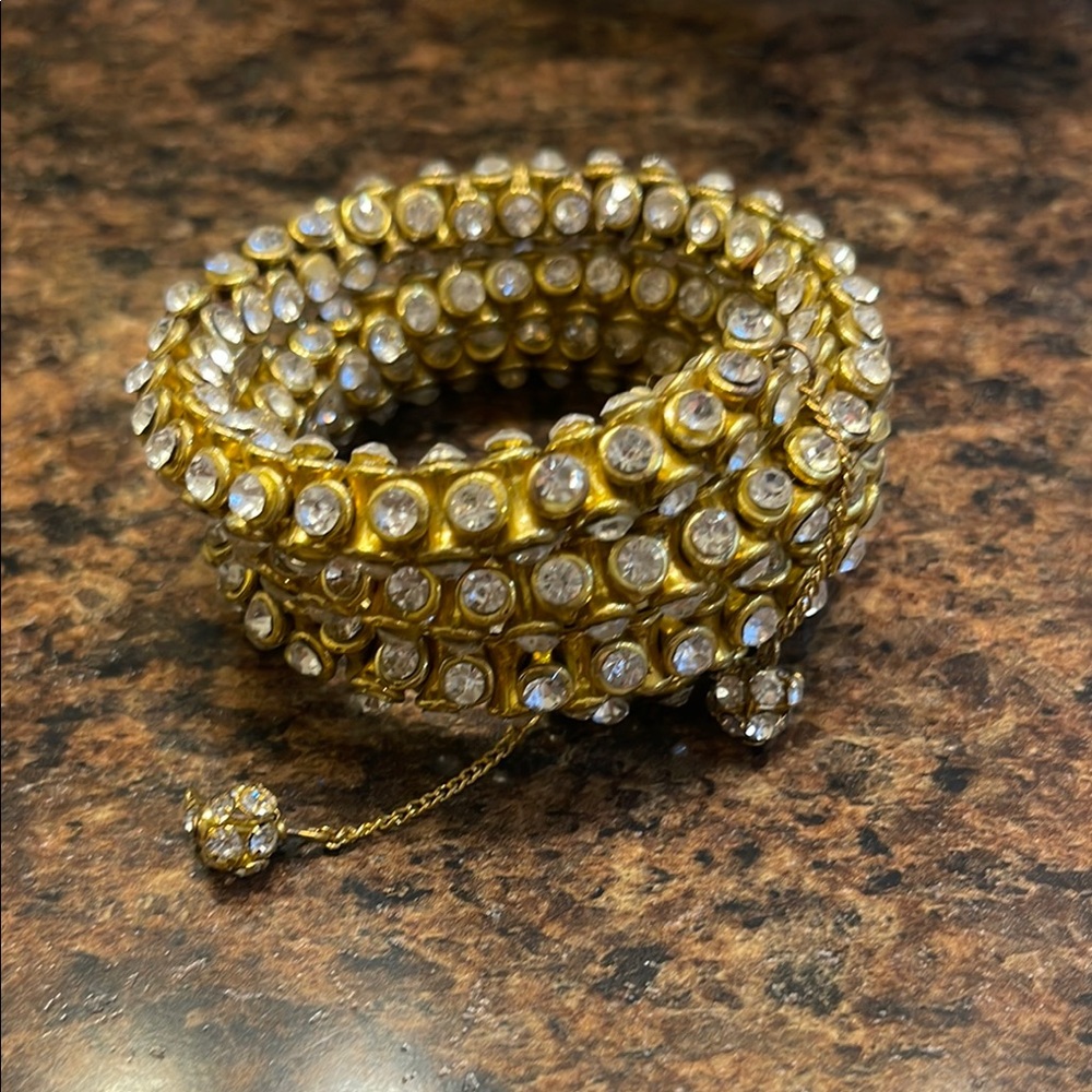 Elegant Gold and Silver Crystal Bracelet
